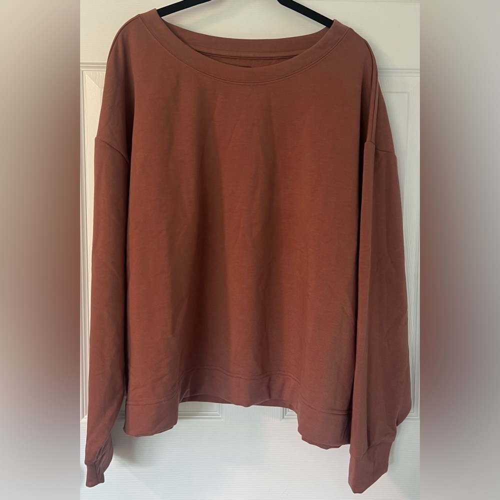 Women's New With Tags Gap Super Soft Mauvey Brown Oversized Pullover Sweatshirt